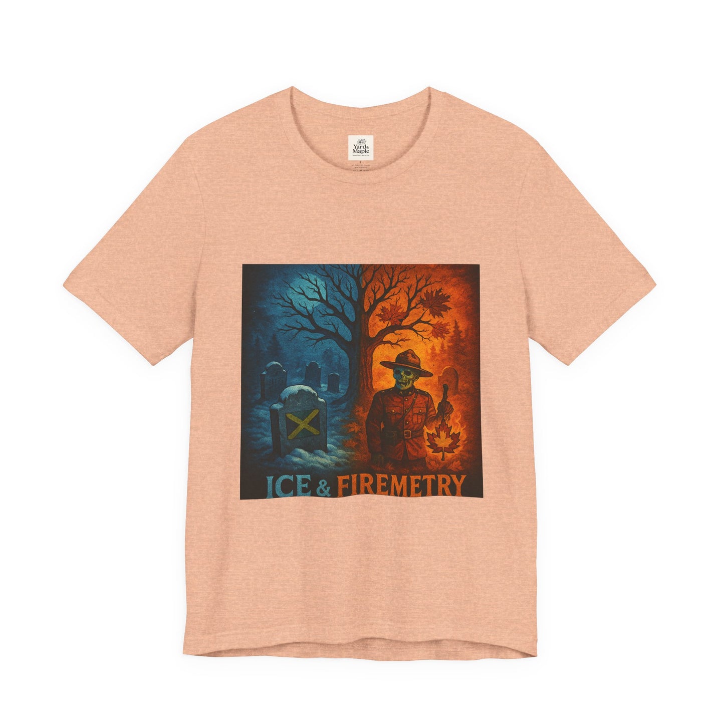 Unisex Ice & Fire Short Sleeve Tee - Firefighter Gift, Halloween Shirt, Cool Graphic Tee, Unique Adventure Wear, All-Season Style