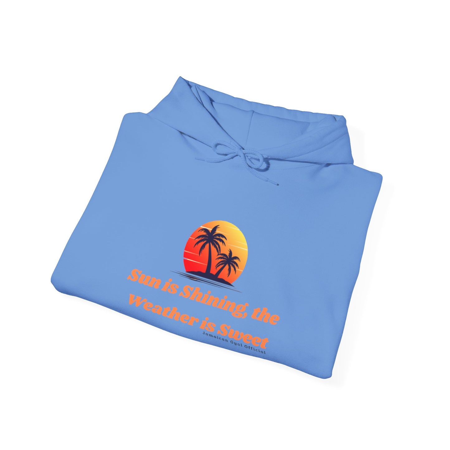 Sunshine Vibes Hoodie: Unisex Heavy Blend Sweatshirt with Tropical Design, Perfect for Summer, Beach Days, Casual Wear, Gifts