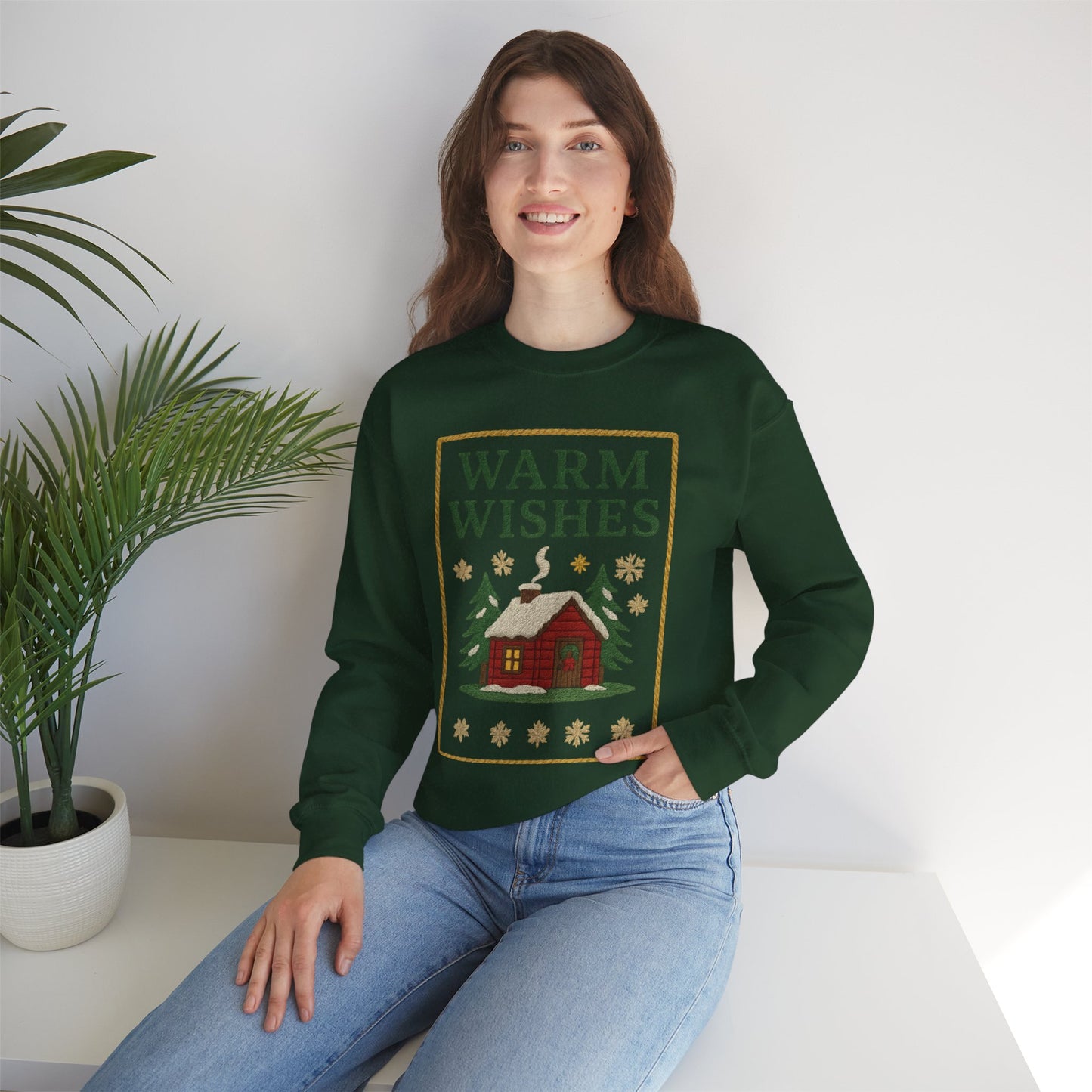 Cozy Warm Wishes Sweatshirt, Holiday Sweatshirt, Winter Fashion, Family Gathering, Gift for Her, Comfortable Crewneck