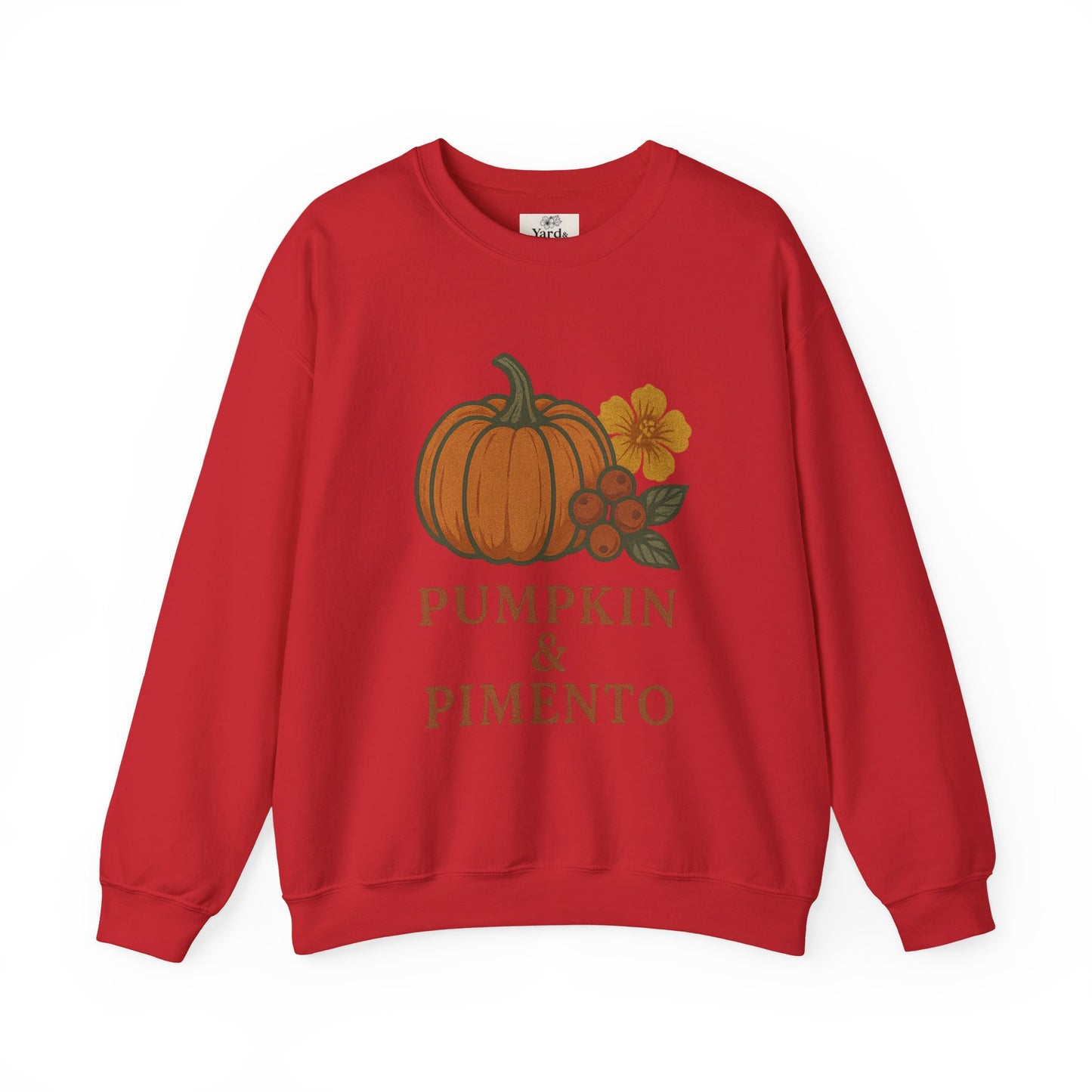 Pumpkin & Pimento Crewneck Sweatshirt, Cozy Fall Sweatshirt, Unisex Autumn Apparel, Thanksgiving Gift, Seasonal Fashion
