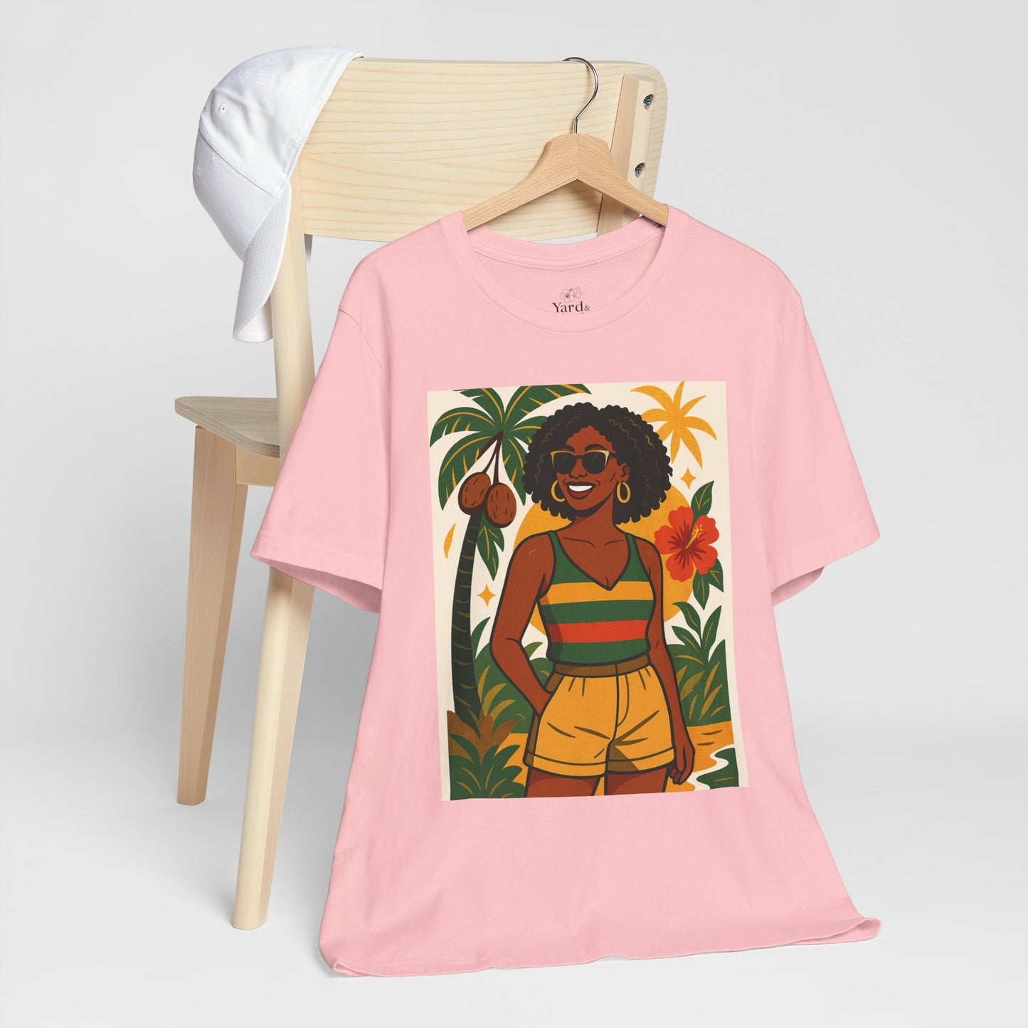Tropical Graphic Tee for Summer Vibes, Beach Wear, Vacation Style, Graphic T-Shirt for Women, Summer Gift, Casual Outfit