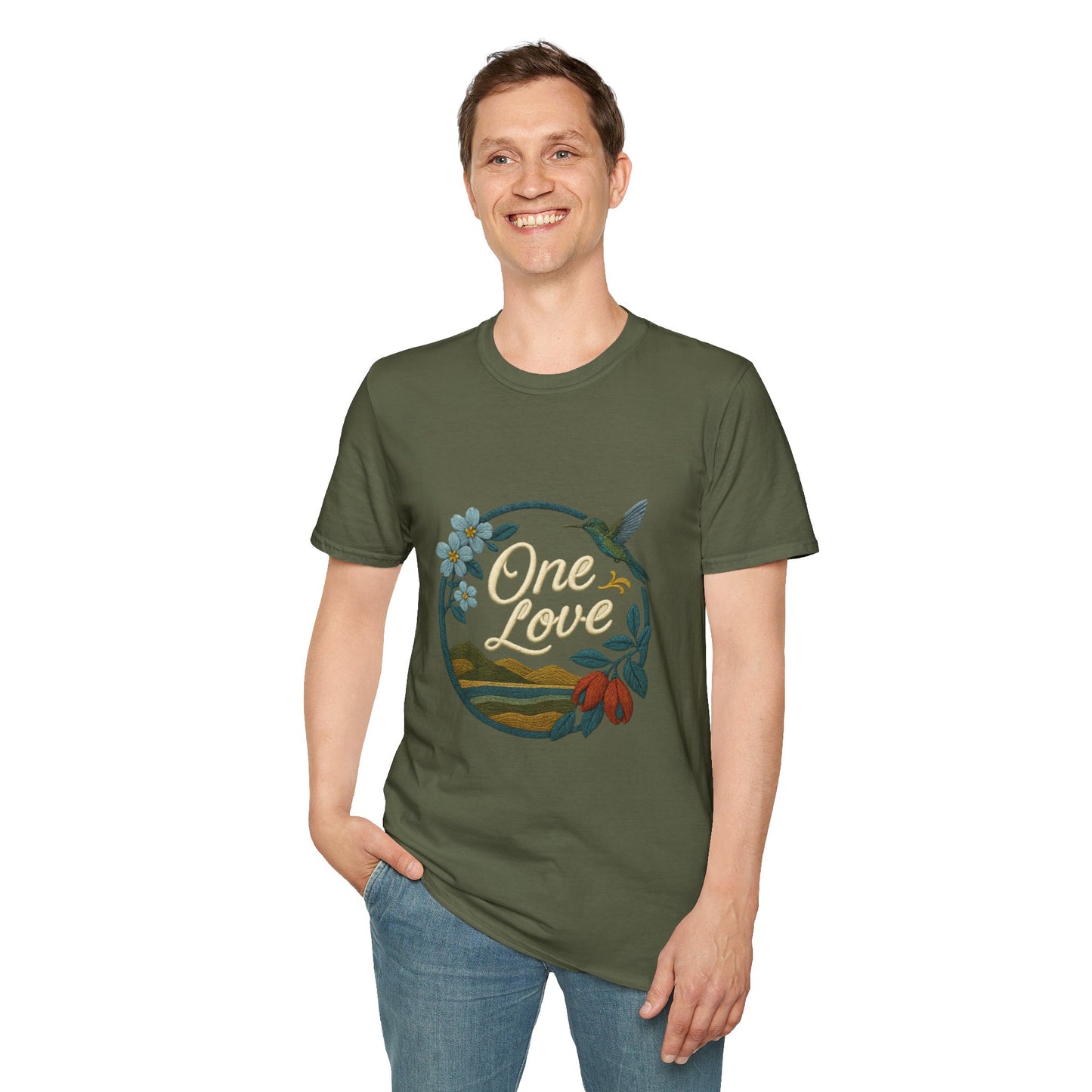 One Love Nature-Inspired T-Shirt, Unisex Tee, Stylish Apparel, Eco-Friendly Gift, Summer Fashion, Inspirational T-Shirt