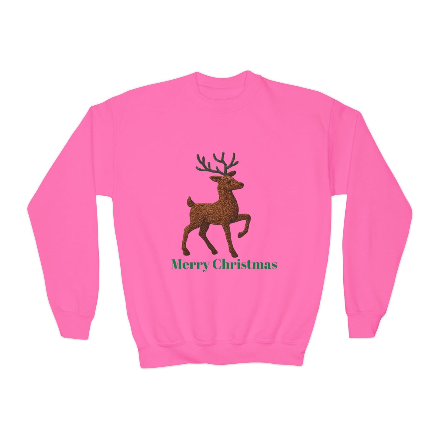 Christmas Reindeer Youth Crewneck Sweatshirt, Holiday Sweater, Winter Fashion, Kids Christmas Gift, Merry Christmas Apparel