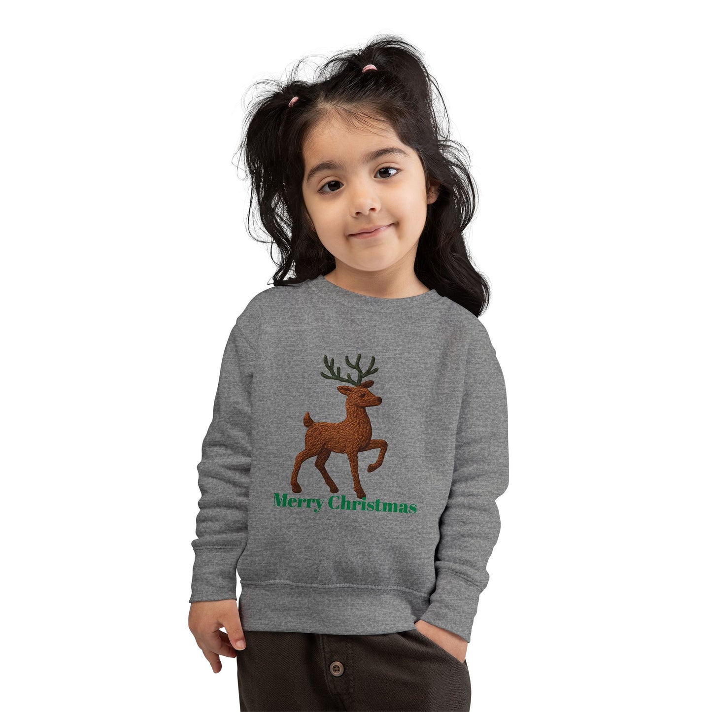 Merry Christmas Toddler Sweatshirt, Holiday Kids Clothing, Cute Reindeer Pullovers, Christmas Gift for Toddlers, Winter Wear
