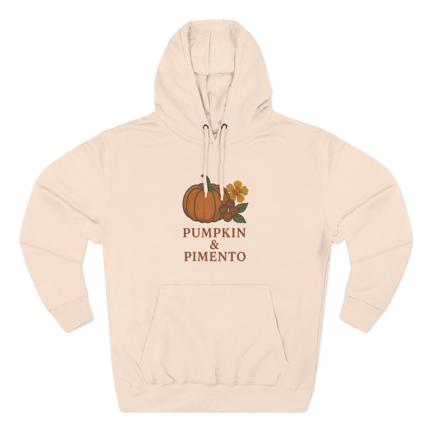 Pumpkin & Pimento Fleece Hoodie | Cozy Fall Sweater, Autumn Fashion, Comfortable Casual Wear, Gift for Pumpkin Lovers, Halloween Apparel