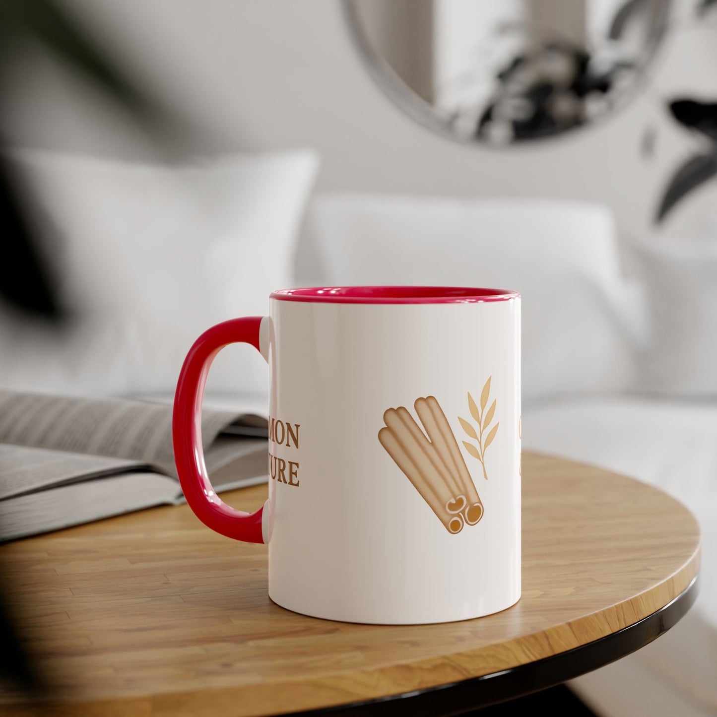 Cinnamon & Culture Accent Mug, Cozy Coffee Cup, 11oz Gift for Tea Lovers, Kitchen Decor, Warm Drink Mug, Unique Beverageware