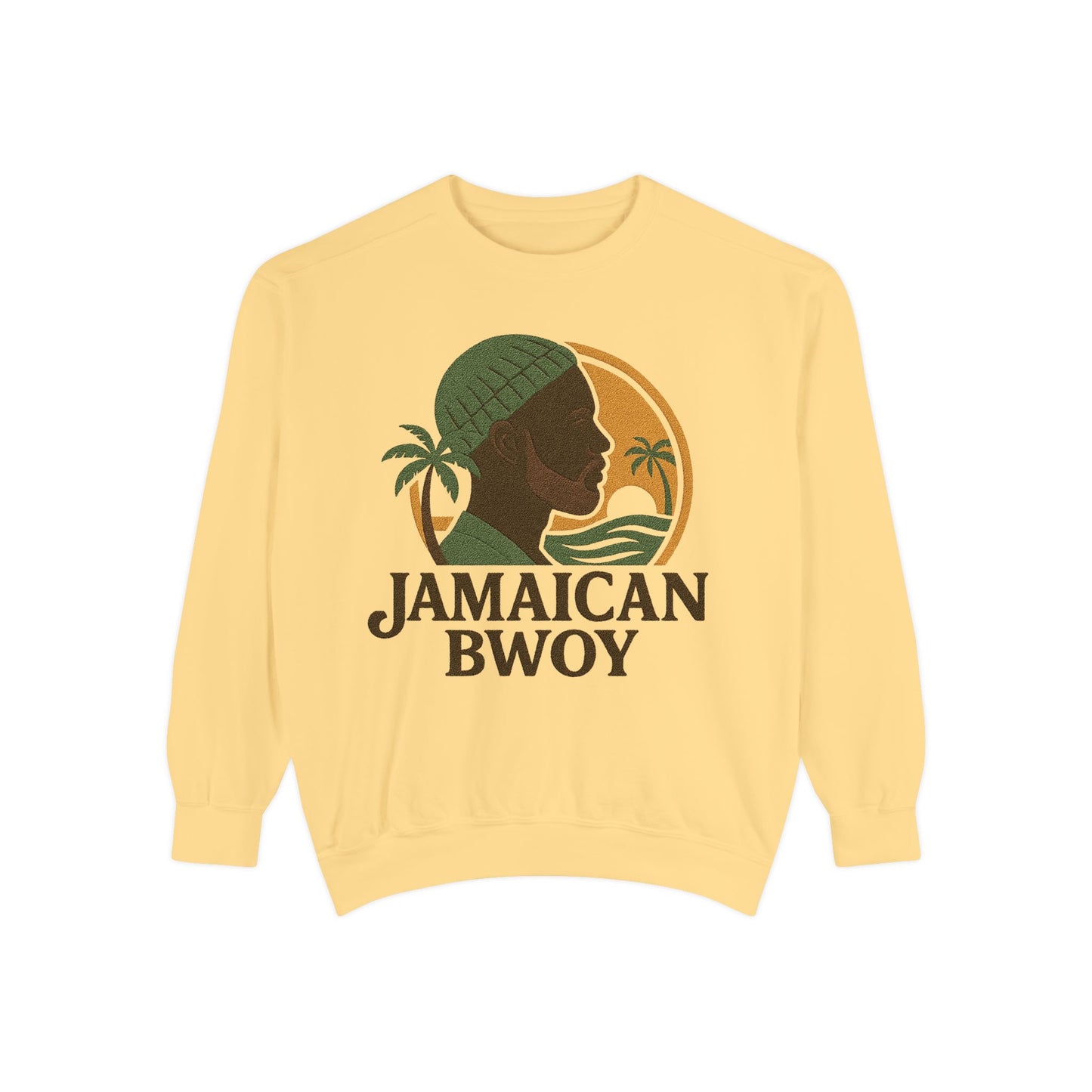 Jamaican Bwoy Sweatshirt, Cozy Unisex Pullover, Streetwear Style, Perfect Gift for Reggae Lovers, Summer Vibes Apparel, Gift for Him/Her