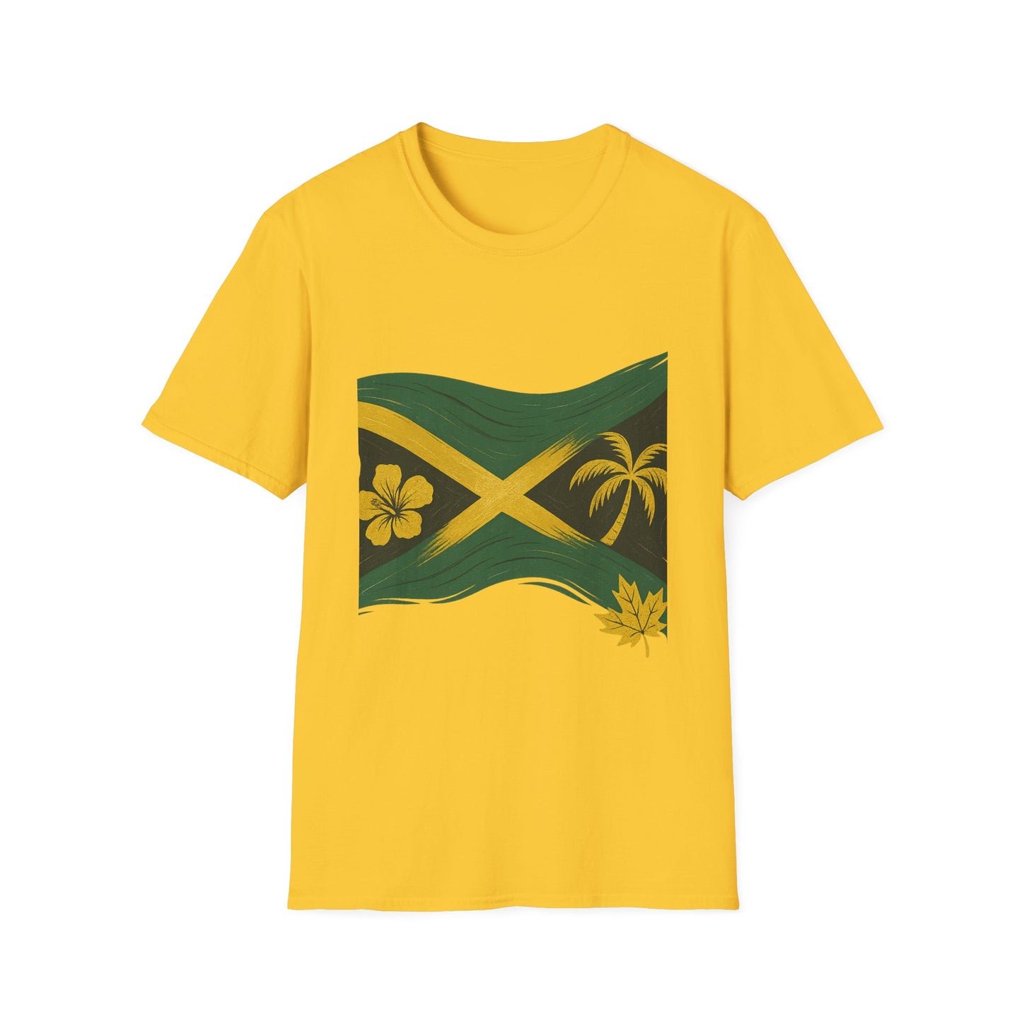 Jamaican Flag Unisex Softstyle T-Shirt - Celebratory Summer Wear, Vacation Shirt, Gift for Travel Lovers, Beach Outfit, Festival Tee