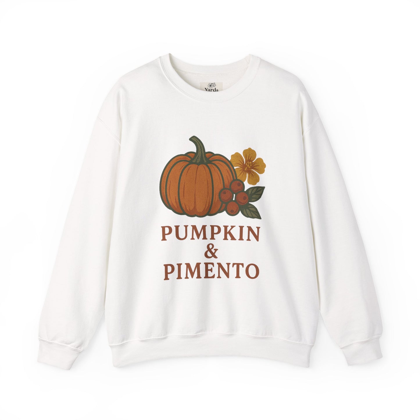 Pumpkin & Pimento Crewneck Sweatshirt, Cozy Fall Sweatshirt, Unisex Autumn Apparel, Thanksgiving Gift, Seasonal Fashion