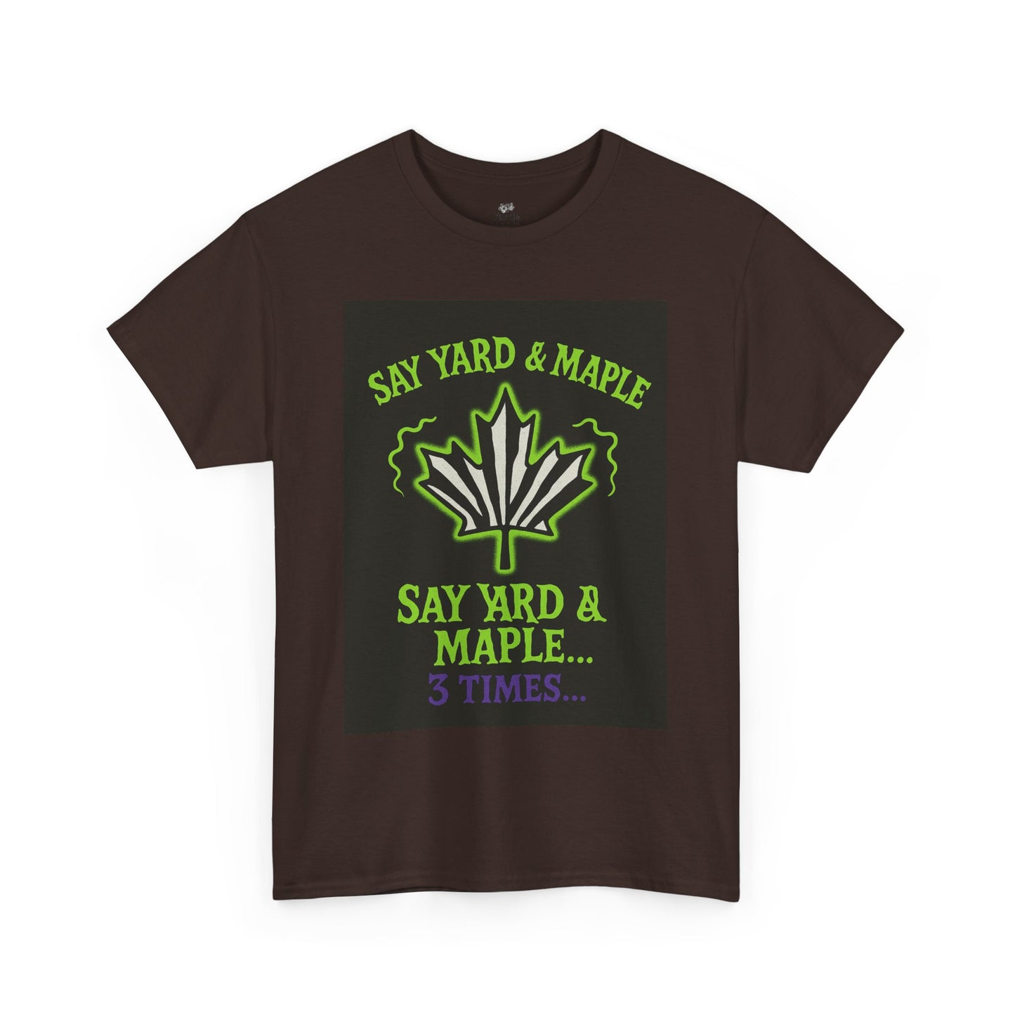 Unisex Heavy Cotton Tee: Say Yard & Maple Graphic T-Shirt, Casual Wear, Gifts for Nature Lovers, Summer Outfits, Eco-Friendly Fashion
