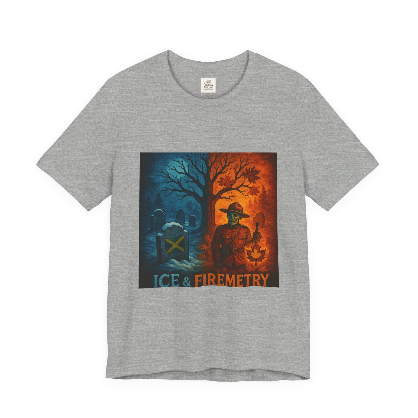 Unisex Ice & Fire Short Sleeve Tee - Firefighter Gift, Halloween Shirt, Cool Graphic Tee, Unique Adventure Wear, All-Season Style