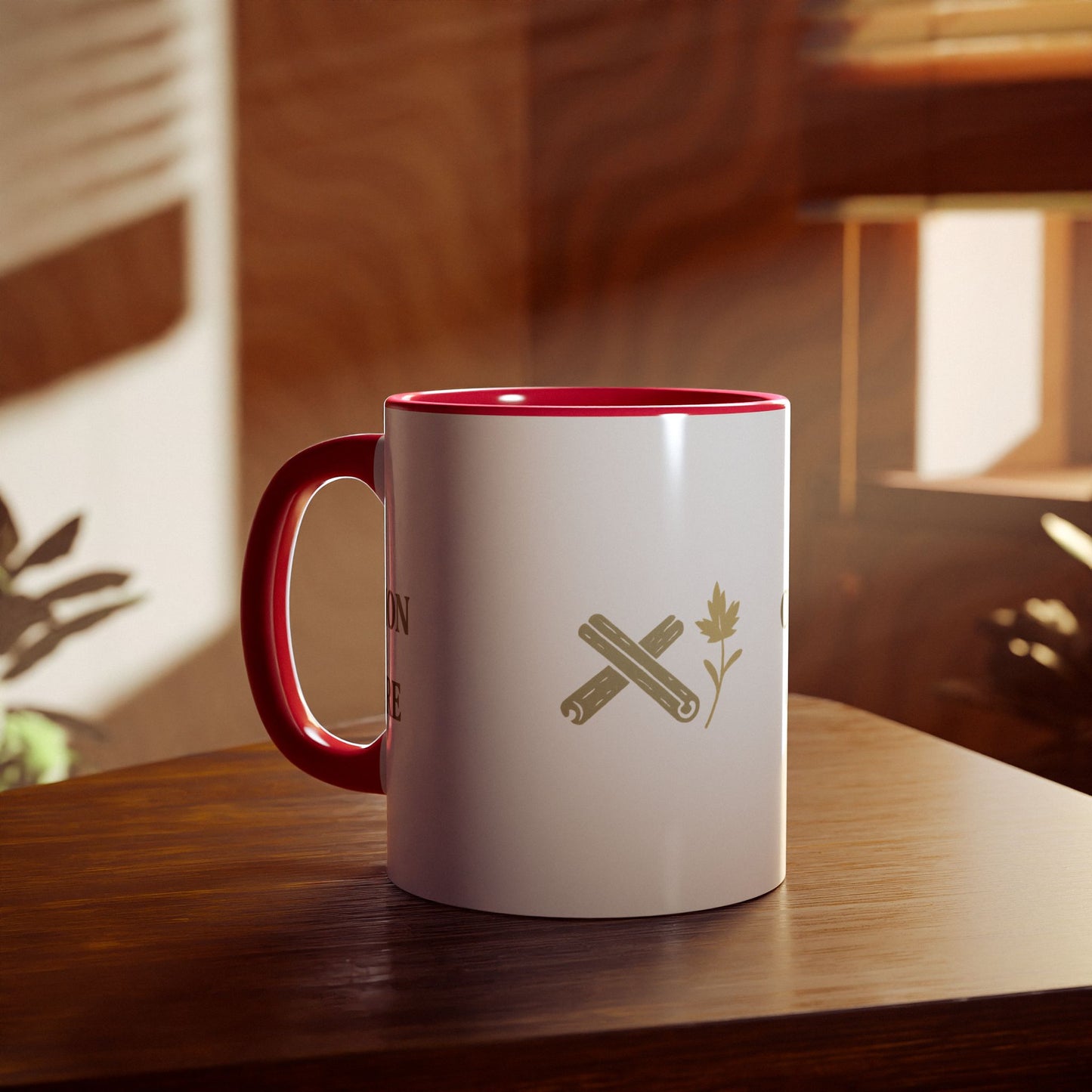 Cinnamon & Culture Accent Mug, Cozy Coffee Cup for Tea Lovers, Perfect Gift for Friends, Coffee Mug for Home, Unique Kitchen Decor