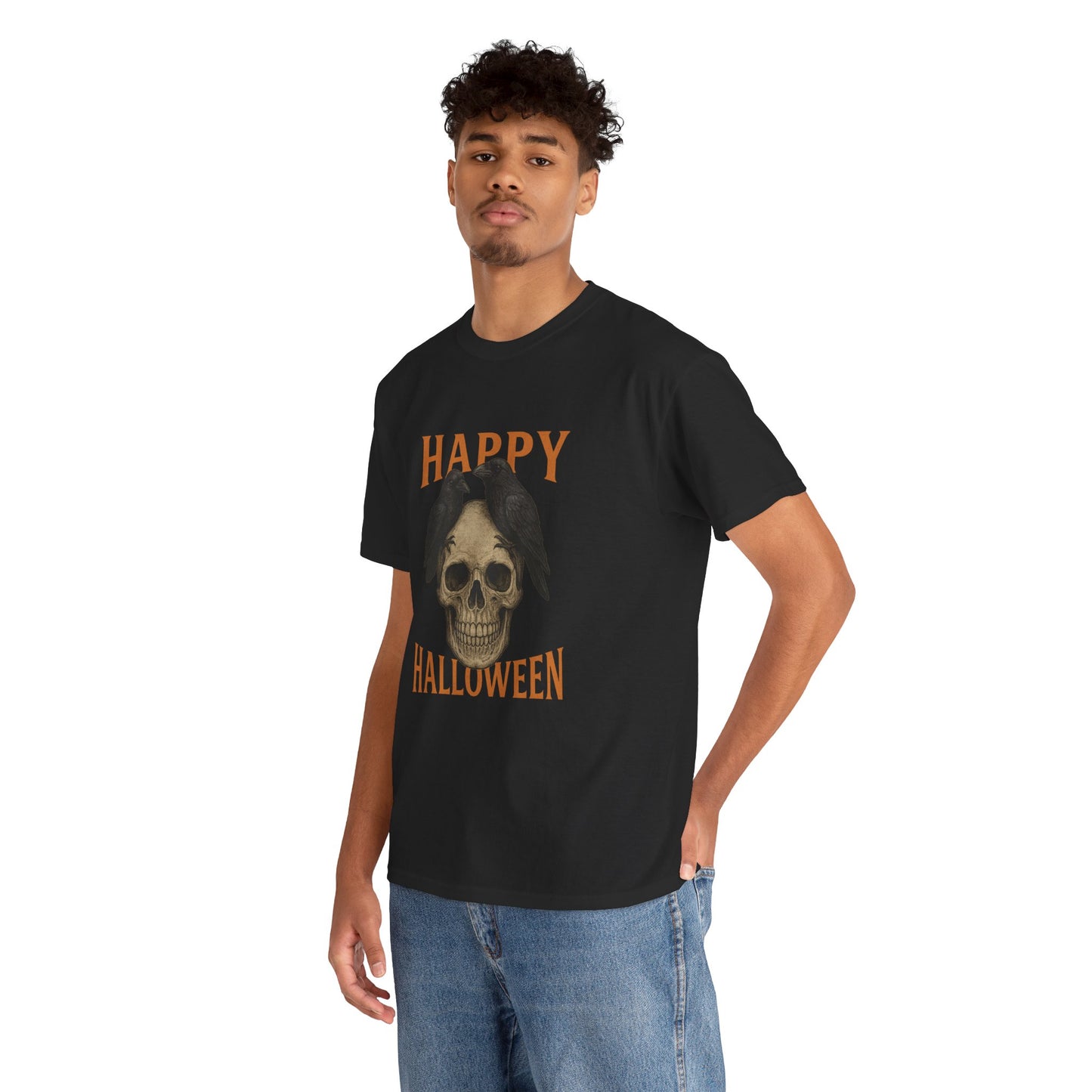 Halloween Skull Unisex Cotton Tee, Spooky T-Shirt, October Fashion, Costume Party Wear, Fall Celebration Shirt
