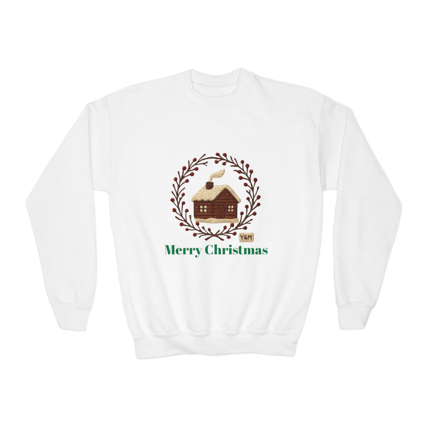 Christmas Youth Crewneck Sweatshirt, Holiday Gift, Cozy Winter Sweater, Festive Christmas Apparel, Toddler Sweatshirt