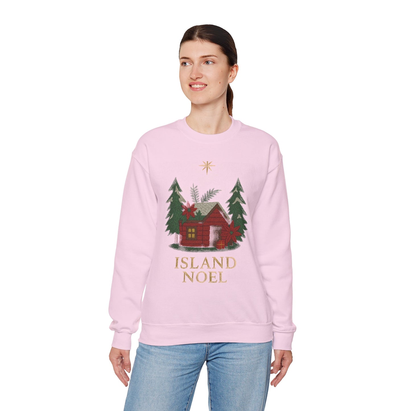 Cozy Holiday Sweatshirt - Island Noel Design, Unisex Christmas Crewneck, Winter Apparel, Gift for Him/Her, Seasonal Fashion