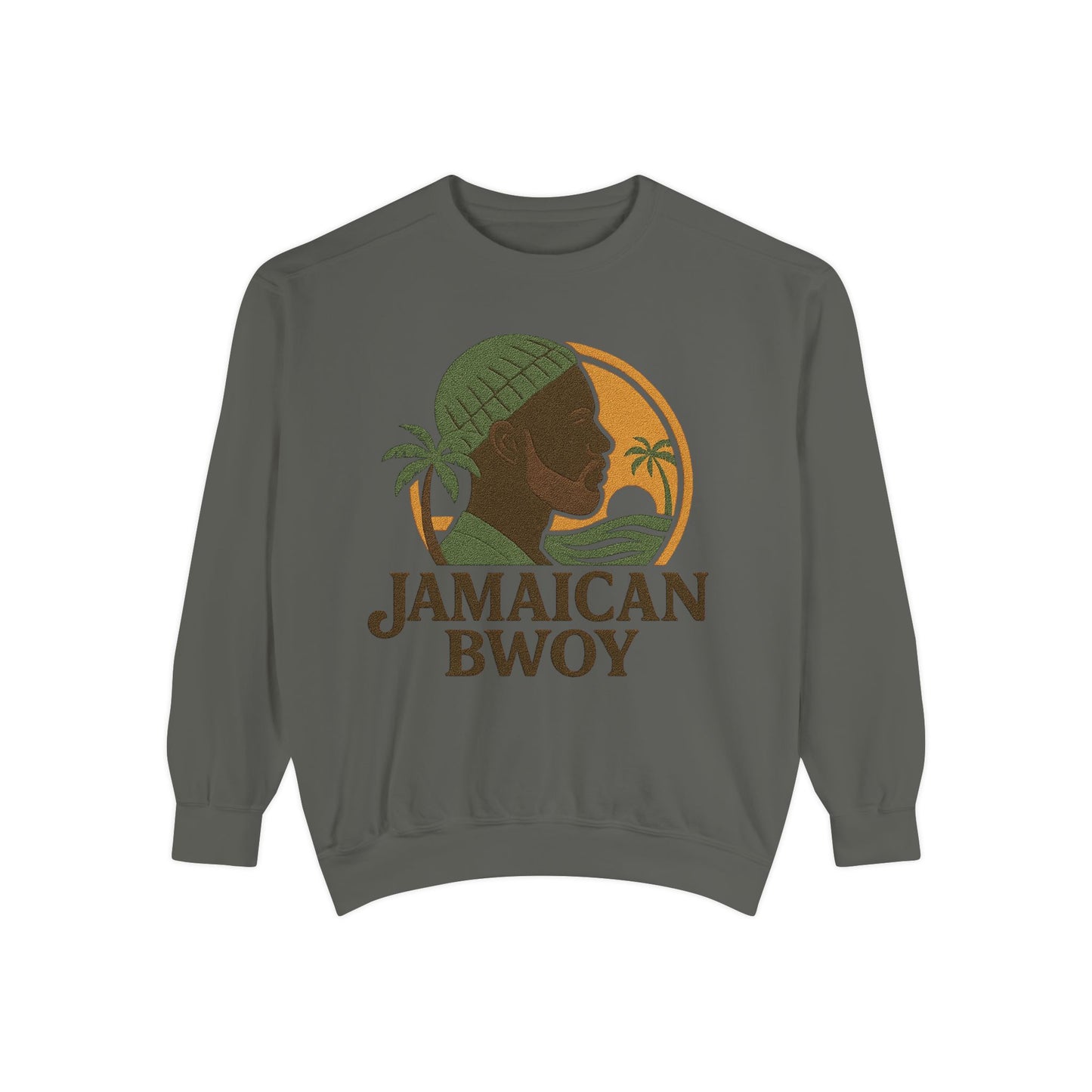 Jamaican Bwoy Sweatshirt, Cozy Unisex Pullover, Streetwear Style, Perfect Gift for Reggae Lovers, Summer Vibes Apparel, Gift for Him/Her