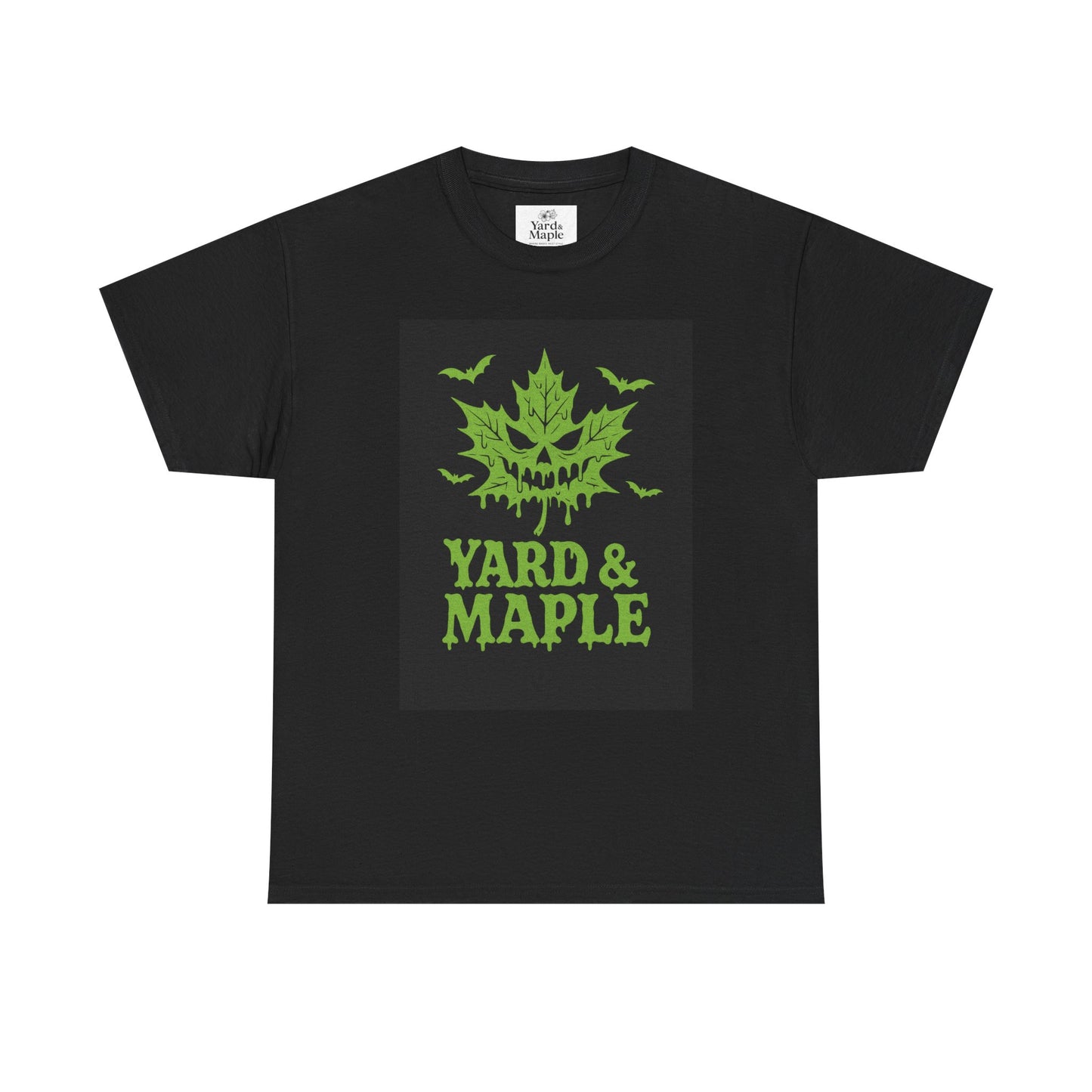 Halloween Themed Unisex Tee with Yard & Maple Design, Autumn Apparel, Fall T-Shirt, Spooky Graphic Tee, Unisex Halloween Shirt