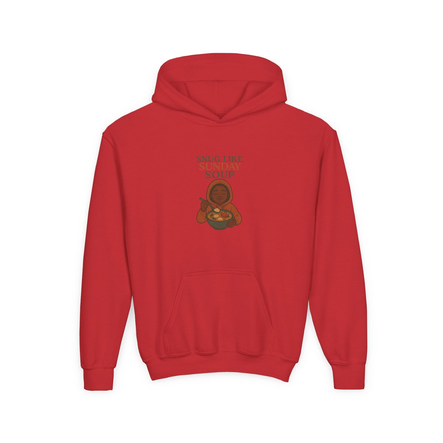 Snug Like Sunday Soup Youth Hoodie - Cozy Kids Sweatshirt, Gifts for Children, Chill Day Apparel, Double Duty Comfort