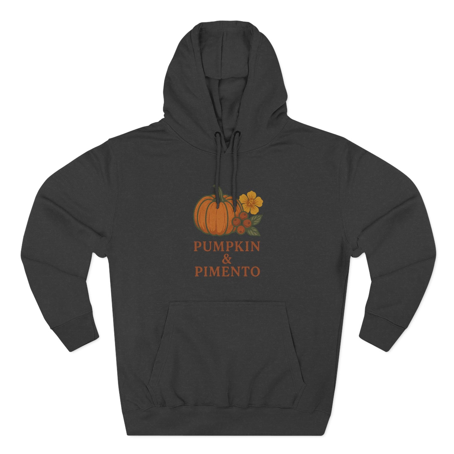 Pumpkin & Pimento Fleece Hoodie | Cozy Fall Sweater, Autumn Fashion, Comfortable Casual Wear, Gift for Pumpkin Lovers, Halloween Apparel
