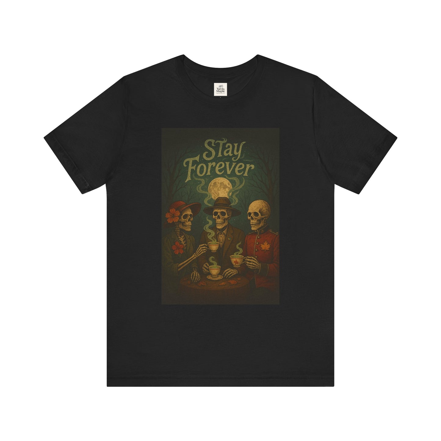 Stay Forever Halloween T-Shirt, Unisex Jersey Tee for Spooky Season, Day of the Dead, Casual Wear, Unique Gift Idea