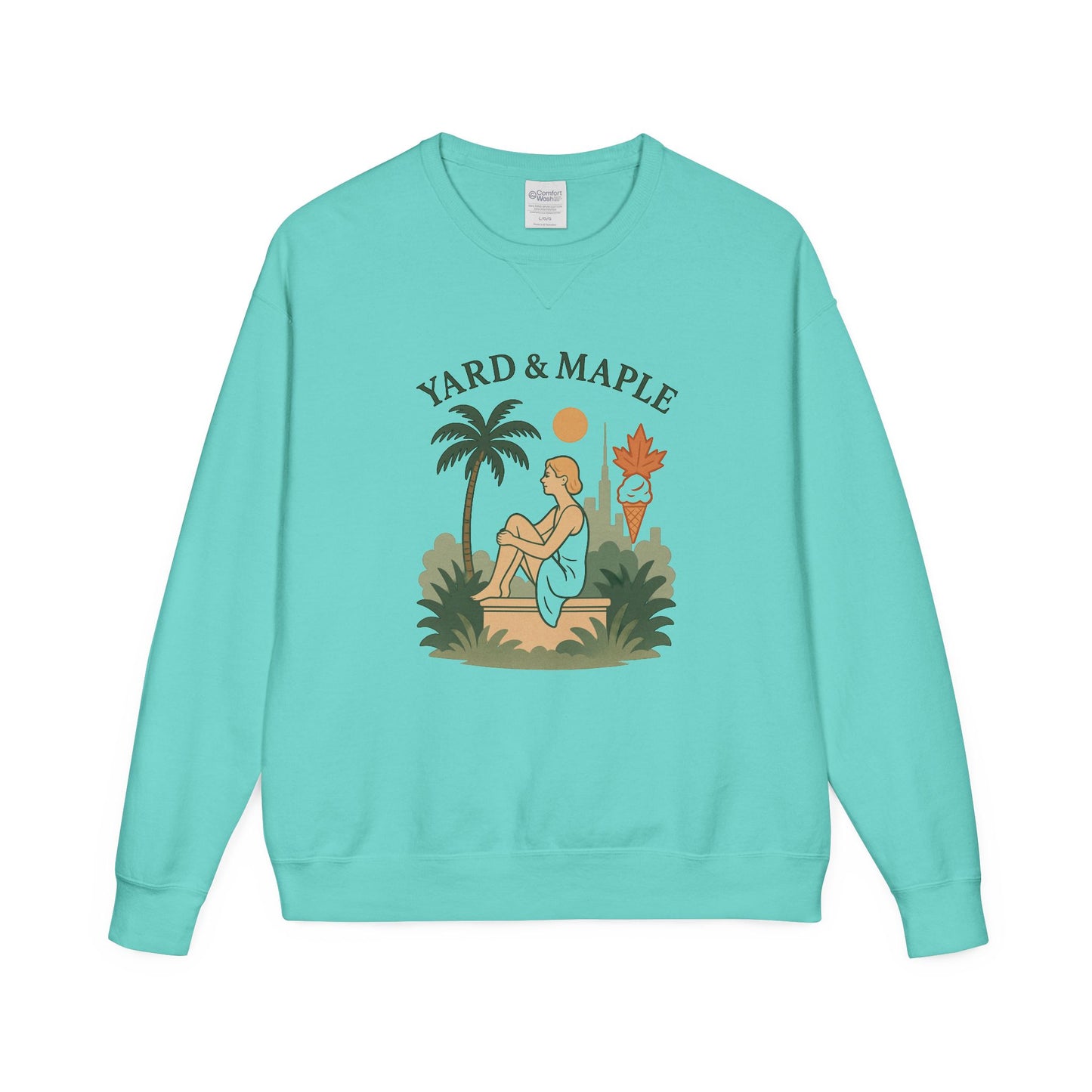 Yard & Maple Crewneck Sweatshirt, Cozy Sweatshirt, Unisex Apparel, Casual Wear, Summer Vibes, Gift for Him or Her