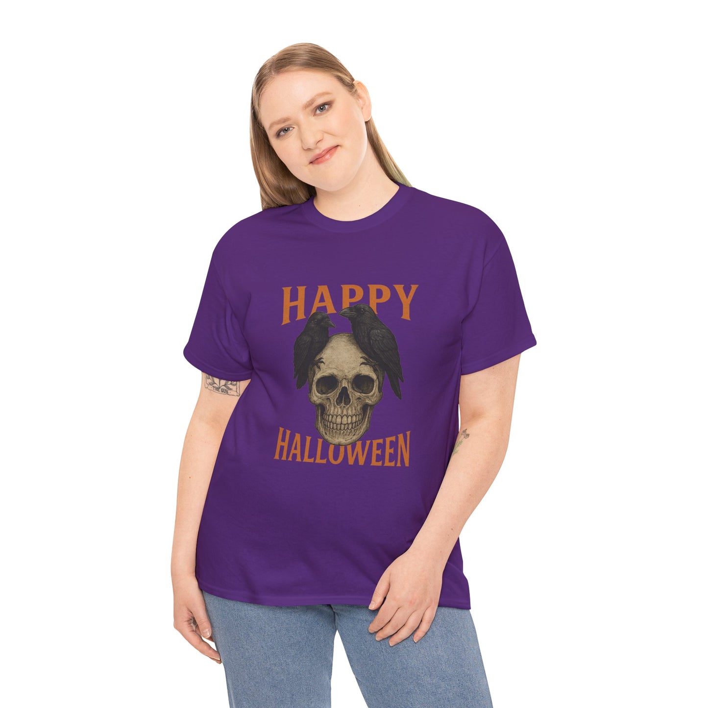 Halloween Skull Unisex Cotton Tee, Spooky T-Shirt, October Fashion, Costume Party Wear, Fall Celebration Shirt