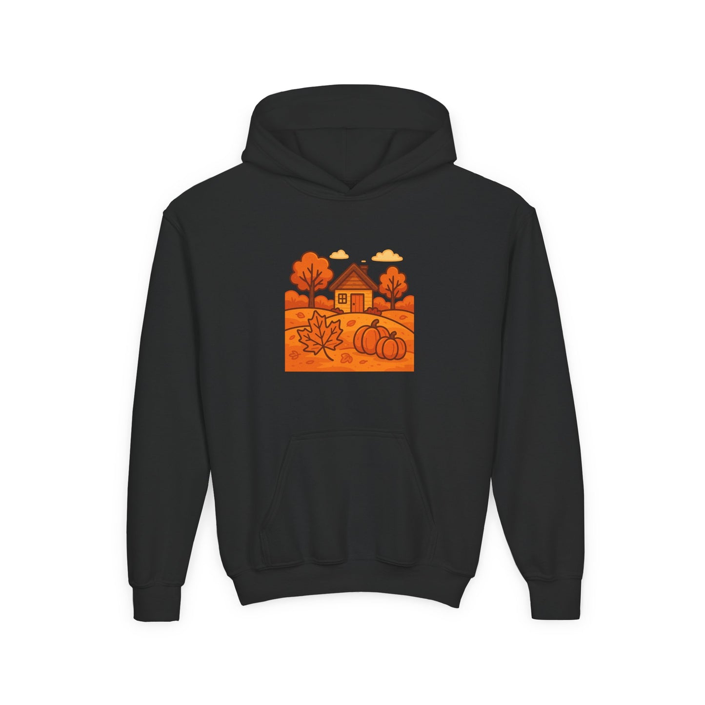 Fall Harvest Youth Sweatshirt, Cozy Hoodie for Autumn, Pumpkin Patch Apparel, Thanksgiving Gift, Outdoor Fun Hoodie
