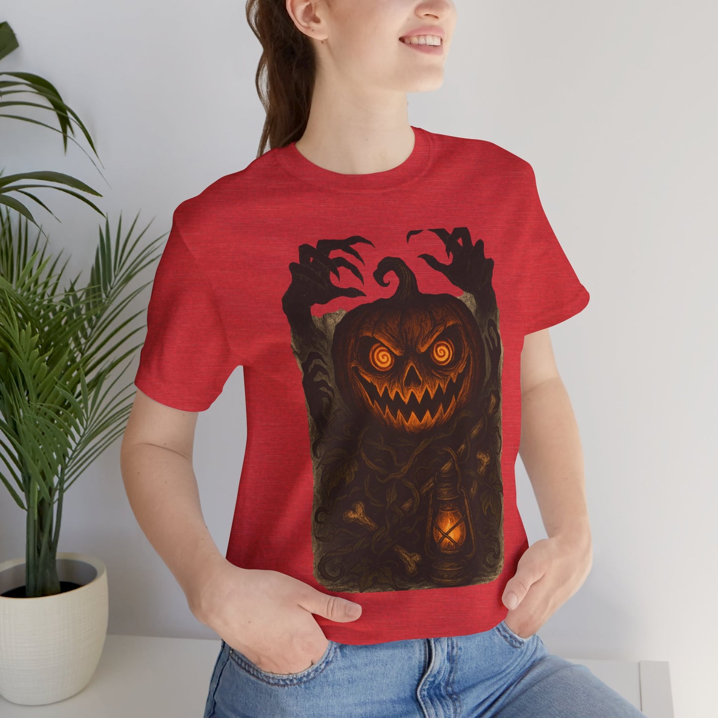 Halloween Pumpkin Tee, Unisex Jersey Short Sleeve Shirt, Fall Festival Apparel, Spooky T-Shirt, Trick or Treat Gift, Autumn Vibes