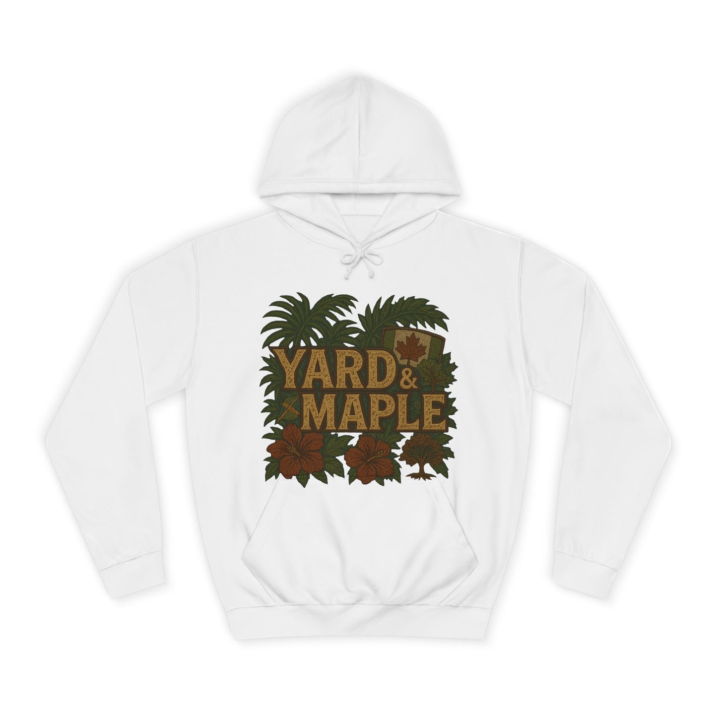 Cozy Unisex College Hoodie - Yard & Maple, Casual Wear, Student Gift, Outdoor Activity Sweater, Fall Fashion