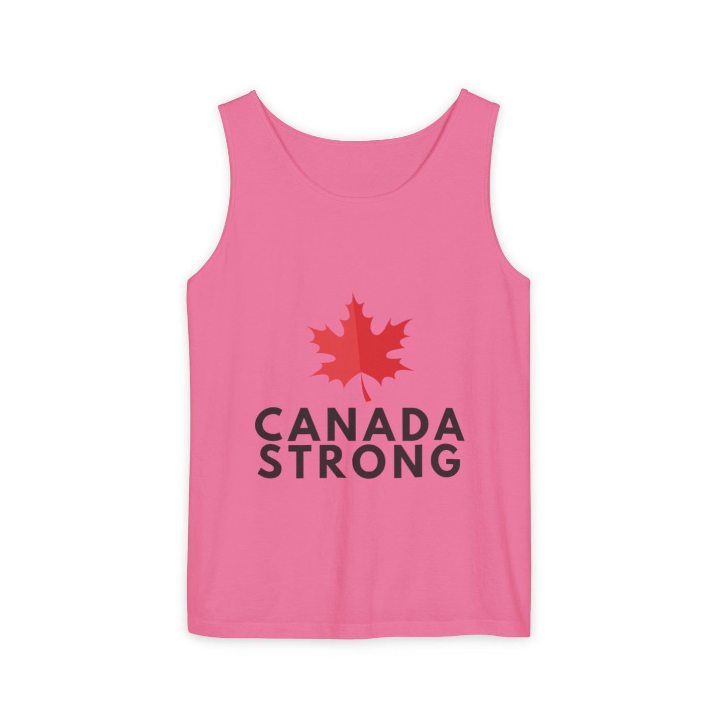 Canada Strong Unisex Garment-Dyed Tank Top, Summer Apparel, Canada Day Gift, LGBTQ+ Support, Casual Wear, Outdoor Activities