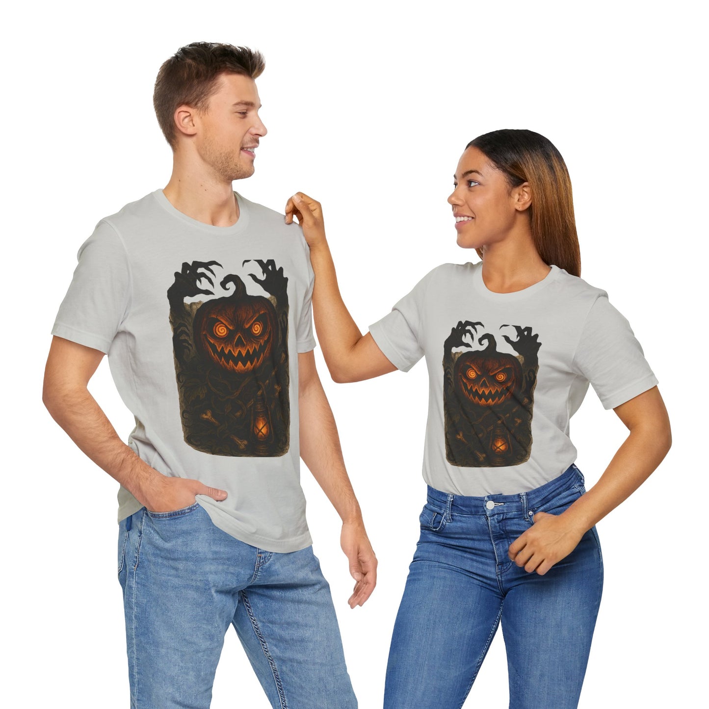 Halloween Pumpkin Tee, Unisex Jersey Short Sleeve Shirt, Fall Festival Apparel, Spooky T-Shirt, Trick or Treat Gift, Autumn Vibes