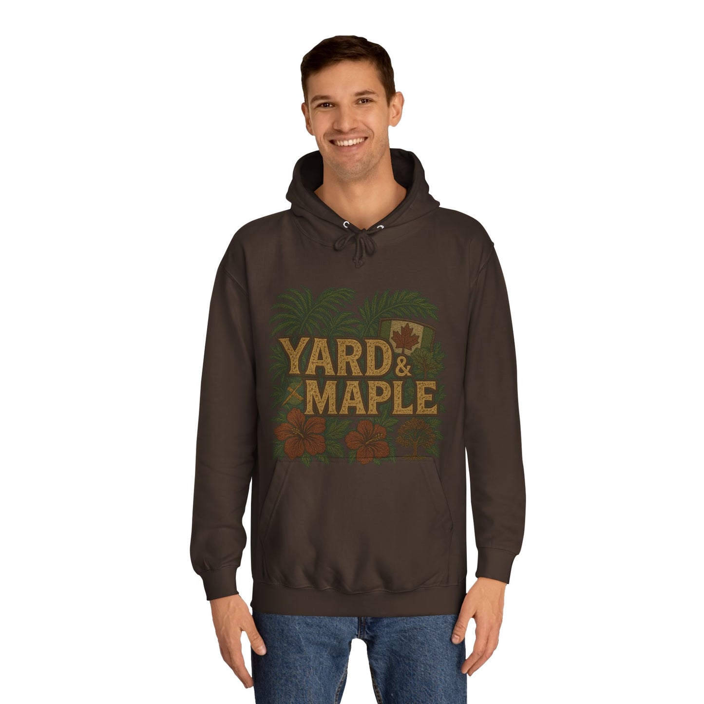 Cozy Unisex College Hoodie - Yard & Maple, Casual Wear, Student Gift, Outdoor Activity Sweater, Fall Fashion