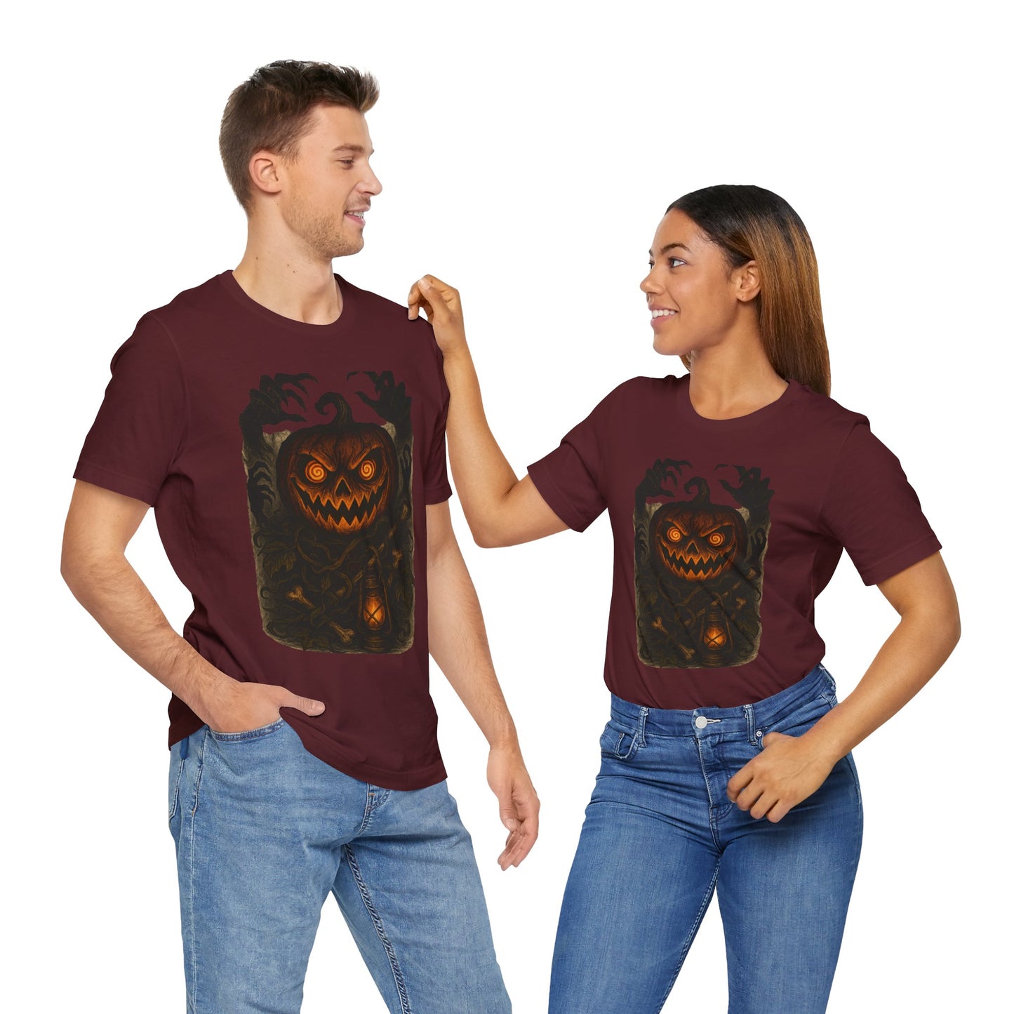 Halloween Pumpkin Tee, Unisex Jersey Short Sleeve Shirt, Fall Festival Apparel, Spooky T-Shirt, Trick or Treat Gift, Autumn Vibes