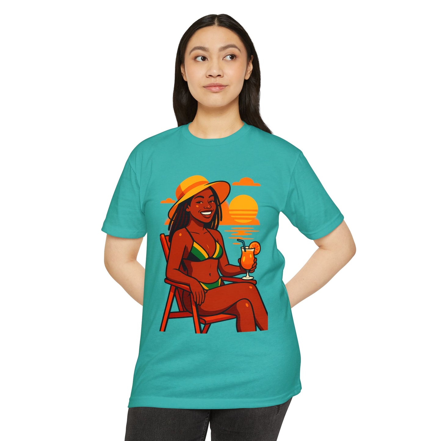 Summer Vibes T-Shirt, Beachwear, Vacation Tee, Casual Shirt, Gift for Her, Tropical Graphic T-shirt