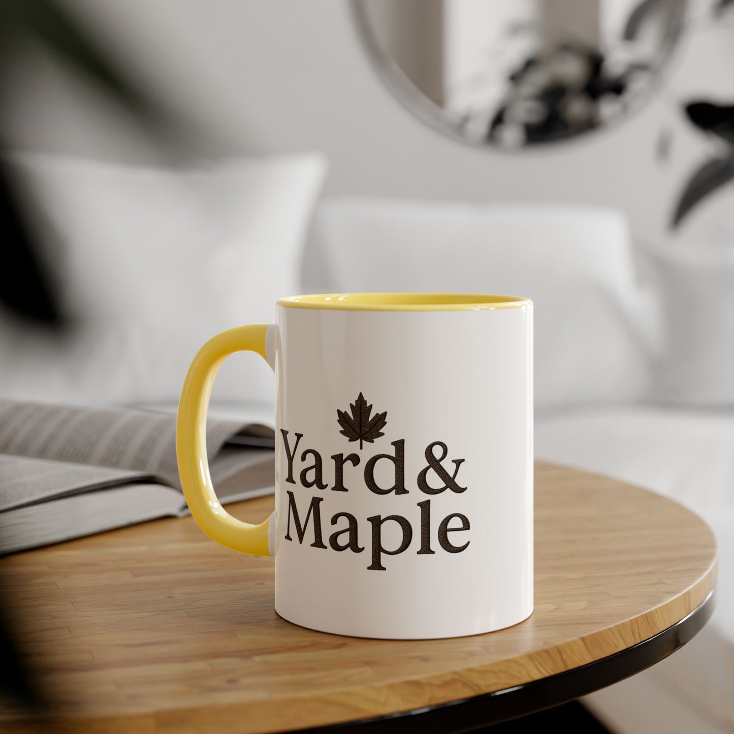 Yard & Maple Accent Mug - Cozy Coffee Cup, Perfect for Home/Office, Great Gift for Coffee Lovers, Autumn Decor, Unique Beverage Mug