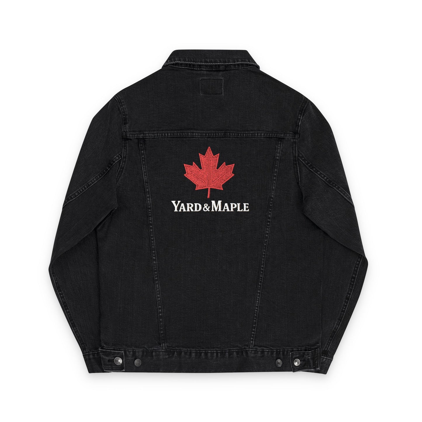 Maple Leaf Embroidered Unisex Denim Jacket | Fall Fashion, Casual Outwear, Gift for Her, Street Style, Autumn Wear