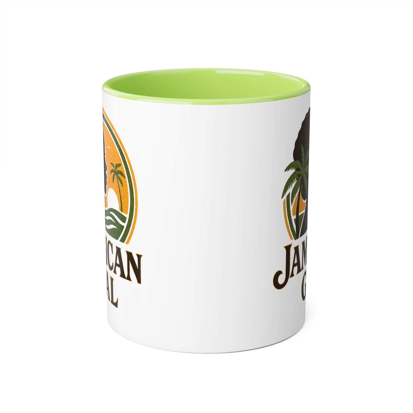 Jamaican Gyal Accent Mug, 11oz Coffee Cup, African Heritage Gift, Tropical Drinkware, Caribbean Inspiration, Black Woman Art