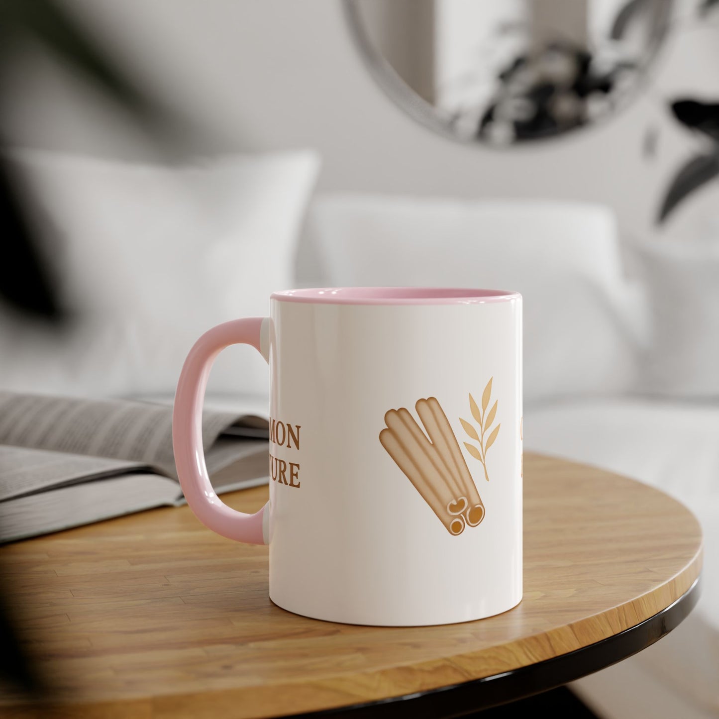 Cinnamon & Culture Accent Mug, Cozy Coffee Cup, 11oz Gift for Tea Lovers, Kitchen Decor, Warm Drink Mug, Unique Beverageware