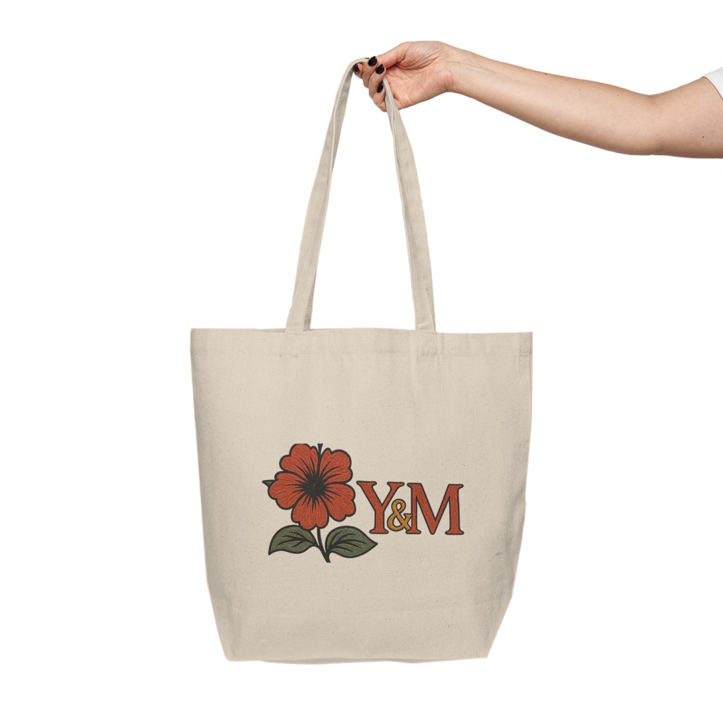 Stylish Floral Canvas Shopping Tote | Eco-Friendly Grocery Bag, Beach Bag, Gift Bag, Reusable Tote, Personalized Tote