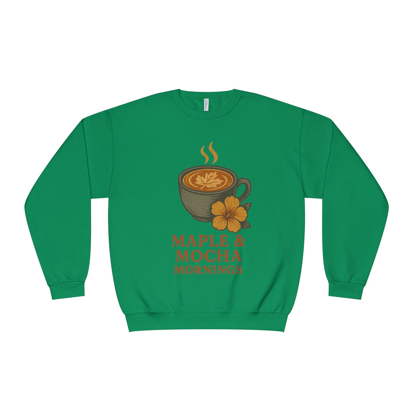 Cozy Coffee Sweatshirt - Maple & Mocha Mornings Unisex Crewneck, Warm Gift for Coffee Lovers, Casual Fall Fashion, Weekend Relaxation