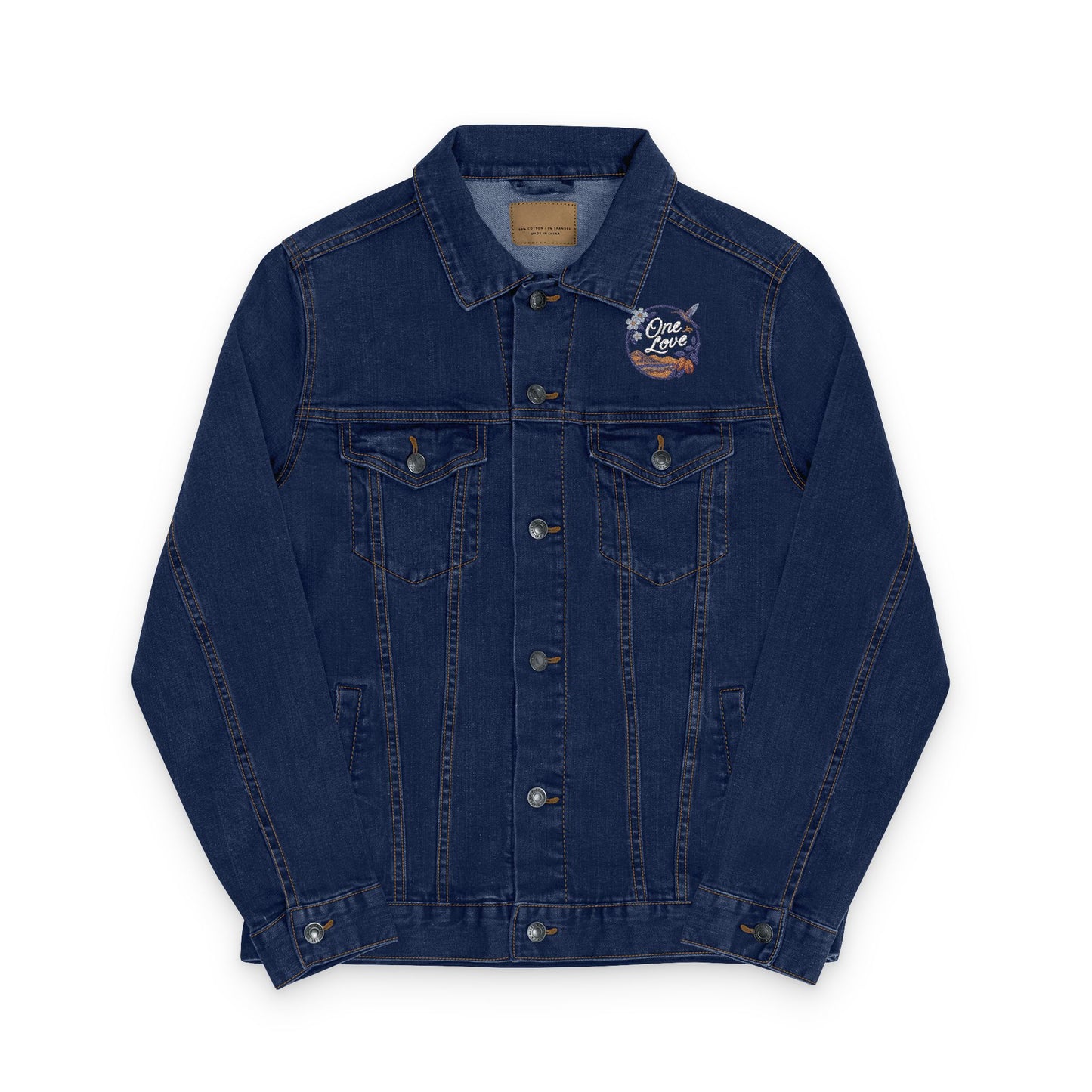 Embroidered Unisex Denim Jacket - Casual Cool, Year-Round Style, Perfect for Festivals, Gifts, and Everyday Wear