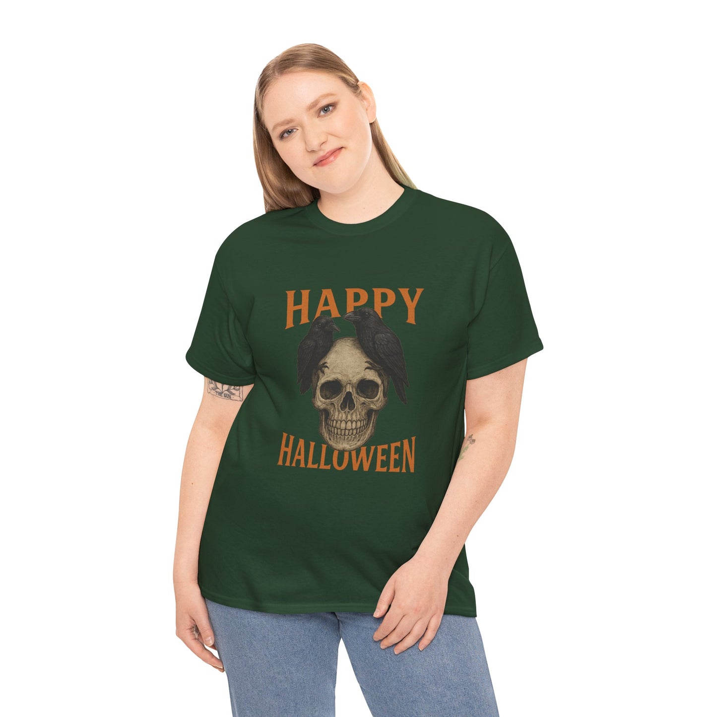 Halloween Skull Unisex Cotton Tee, Spooky T-Shirt, October Fashion, Costume Party Wear, Fall Celebration Shirt