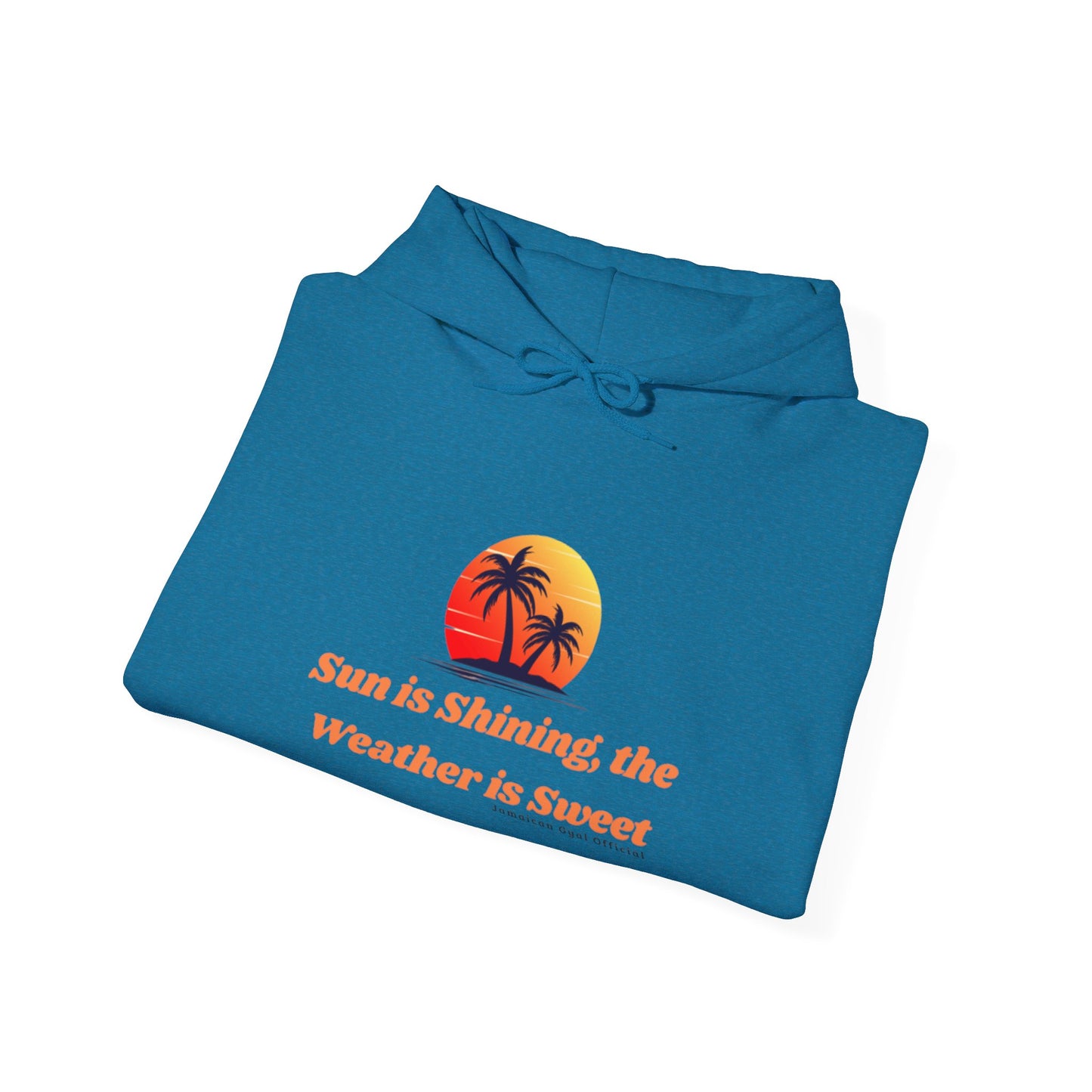 Sunshine Vibes Hoodie: Unisex Heavy Blend Sweatshirt with Tropical Design, Perfect for Summer, Beach Days, Casual Wear, Gifts