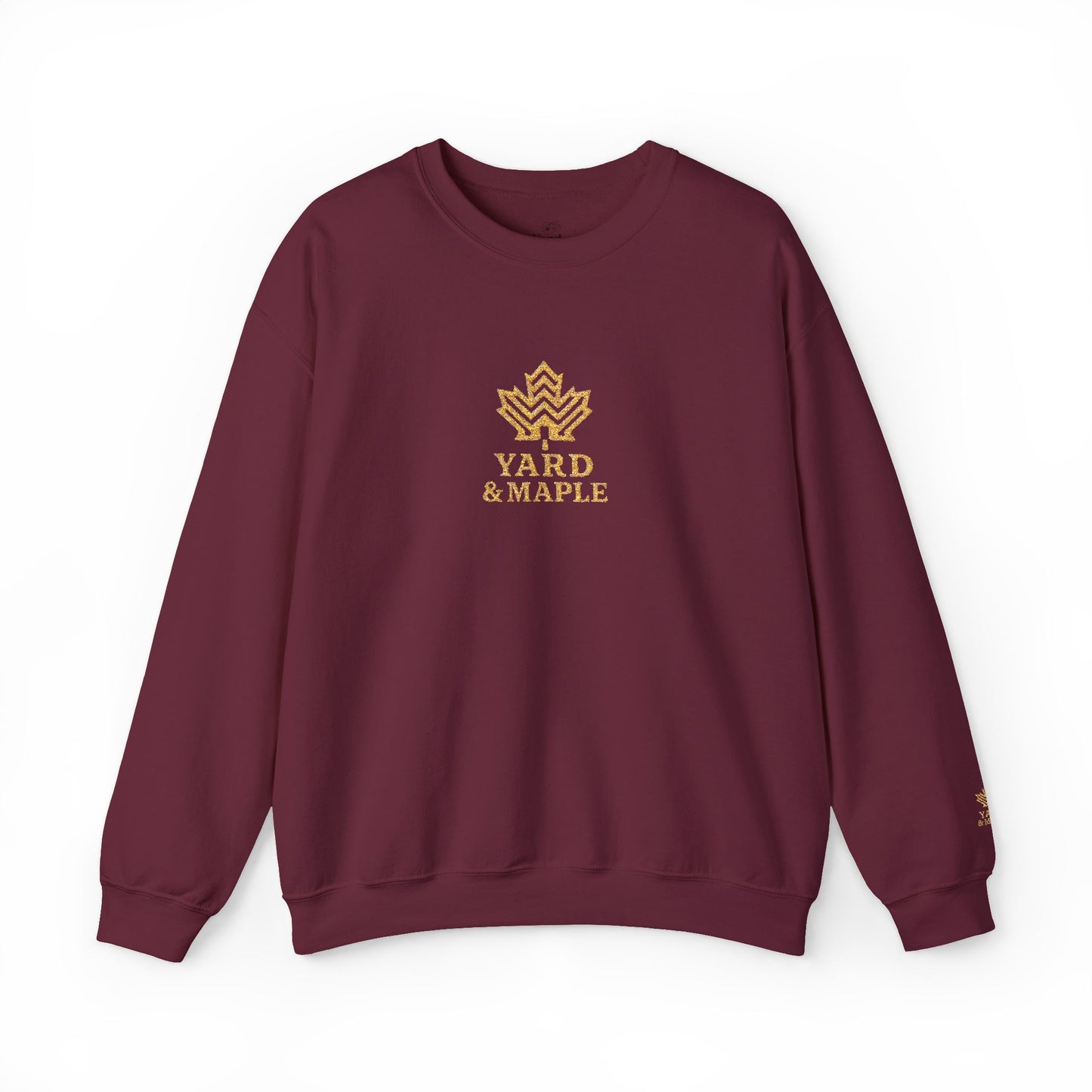 Cozy Unisex Crewneck Sweatshirt with Embroidered Leaf Design, Perfect for Fall, Thanksgiving, Casual Outings, Friends and Family Gatherings, Gifts