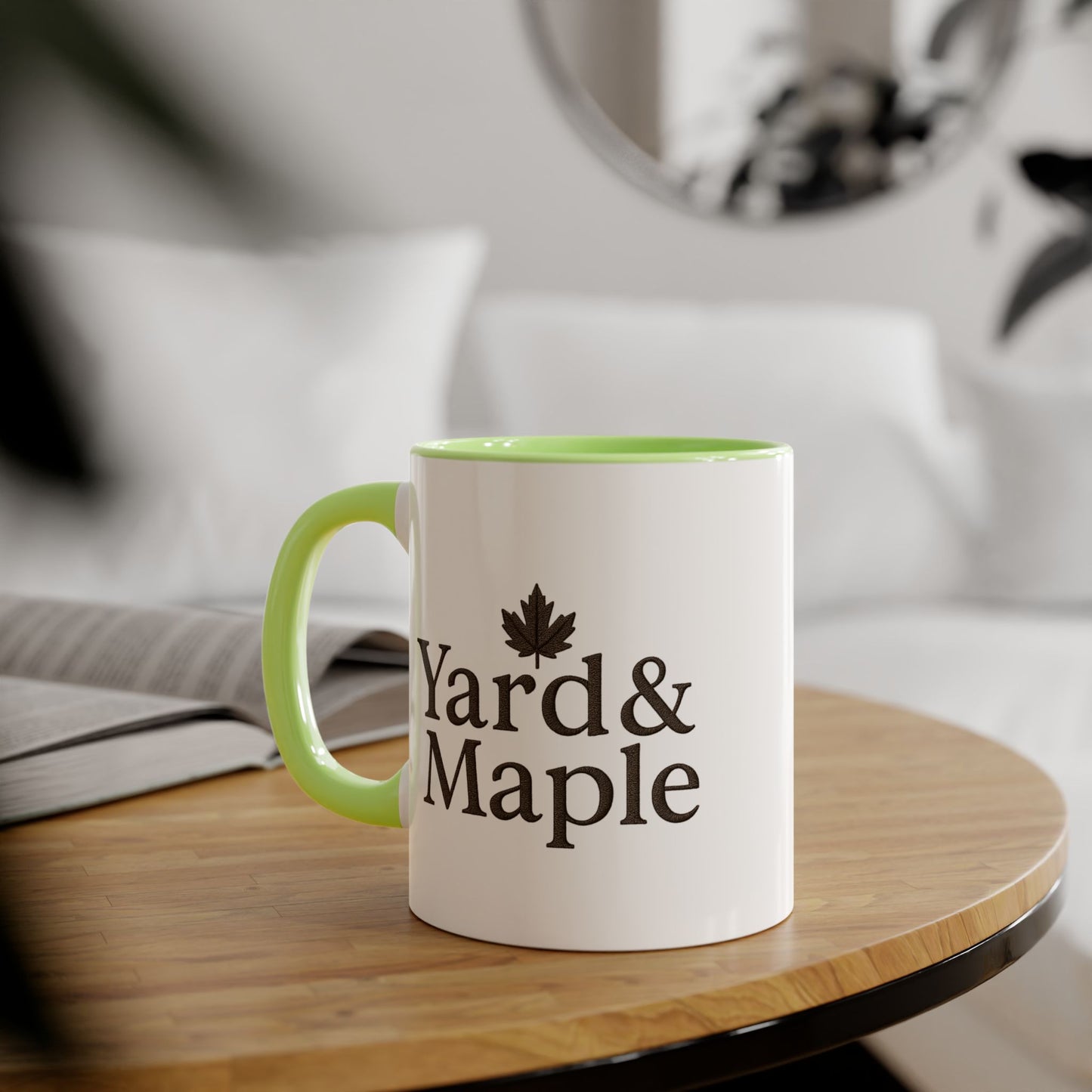Yard & Maple Accent Mug - Cozy Coffee Cup, Perfect for Home/Office, Great Gift for Coffee Lovers, Autumn Decor, Unique Beverage Mug