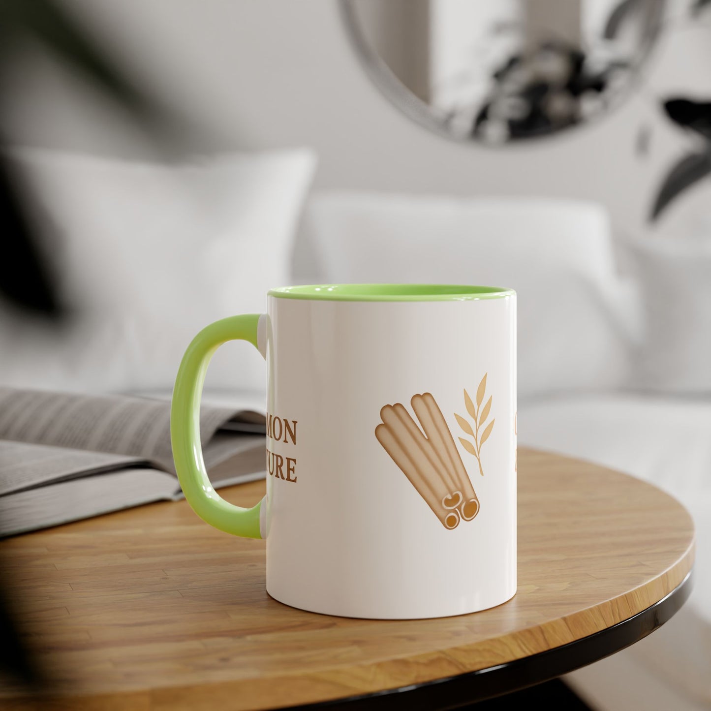 Cinnamon & Culture Accent Mug, Cozy Coffee Cup, 11oz Gift for Tea Lovers, Kitchen Decor, Warm Drink Mug, Unique Beverageware