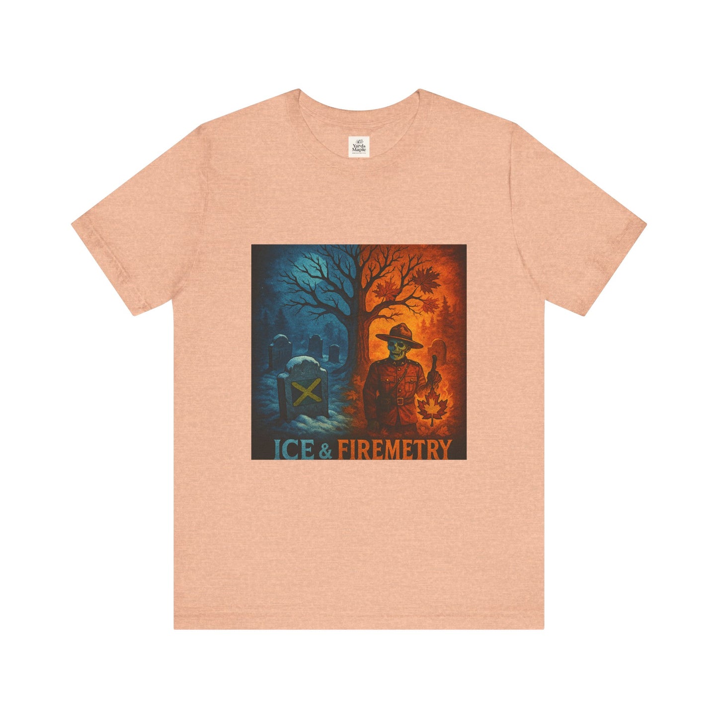 Unisex Ice & Fire Short Sleeve Tee - Firefighter Gift, Halloween Shirt, Cool Graphic Tee, Unique Adventure Wear, All-Season Style