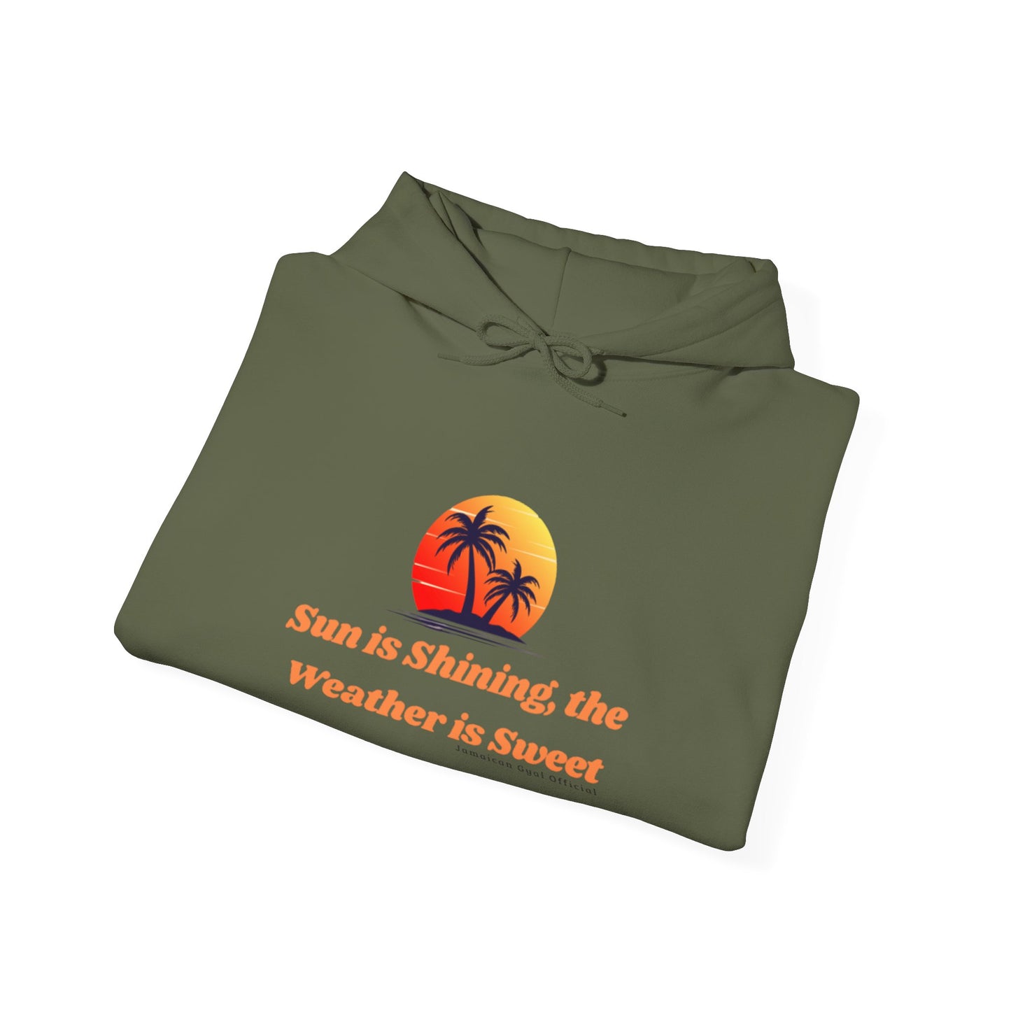 Sunshine Vibes Hoodie: Unisex Heavy Blend Sweatshirt with Tropical Design, Perfect for Summer, Beach Days, Casual Wear, Gifts