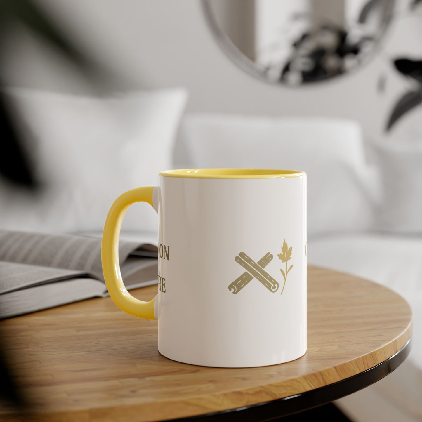 Cinnamon & Culture Accent Mug, Cozy Coffee Cup for Tea Lovers, Perfect Gift for Friends, Coffee Mug for Home, Unique Kitchen Decor