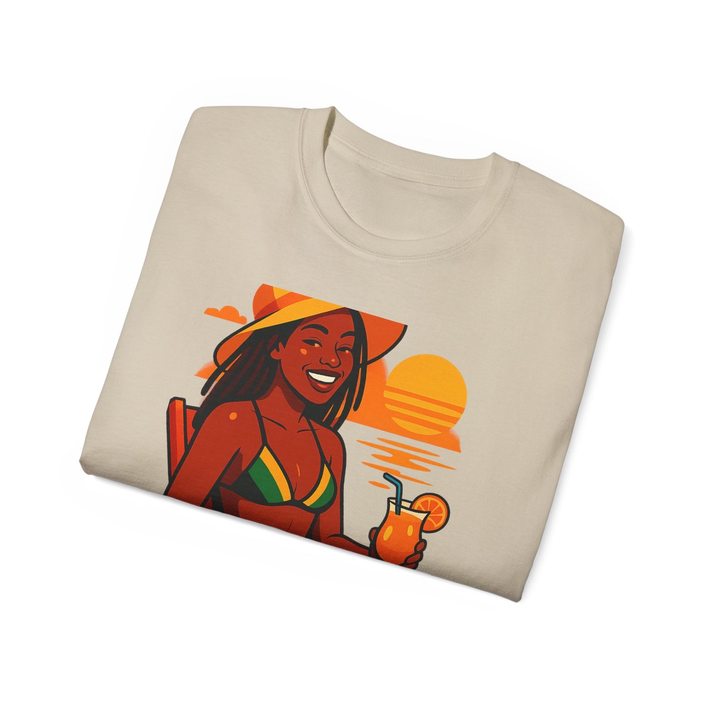 Vibrant Summer Vibes Unisex Tee | Beach Lover Gift, Relaxation Shirt, Vacation Wear, Tropical Art Tee, Summer Party Outfit